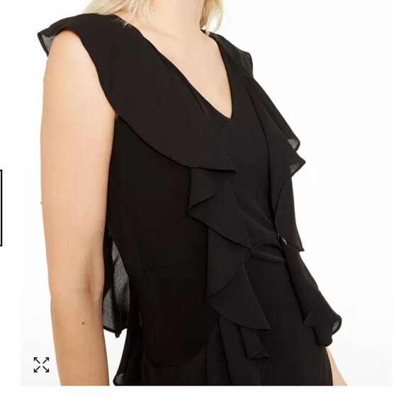 Michael Kors Black Cascading Ruffles Cocktail Dress Size Medium NWT Retail $125 - Picture 4 of 5